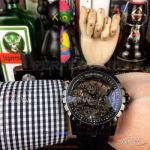 Perfect Replica Roger Dubuis Excalibur Black Skeleton Double Flying Tourbillon 46mm Watch